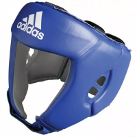Шлем боксерский Adidas, открытый, синий, натуральная кожа, M / WS