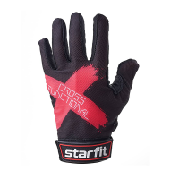 Перчатки для фитнеса Starfit WG-104, с пальцами, черный/красный (L) / 20815