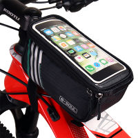 Сумка велосипедная на раму BICYCLE SOUL, с отделением для смартфона, чёрная, 18.5х10х9см / 689022
