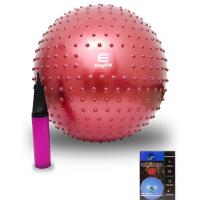 Фитбол EasyFit массажный с системой антивзрыв, насос в компл. 75см красный / 4300