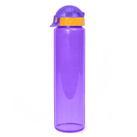 Бутылка для воды 550 мл  WOWBOTTLES, шнурок в комплекте,  прозрачно/фиолетовый / КК0471