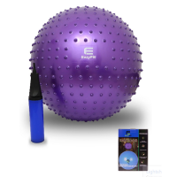 Фитбол EasyFit массажный с системой антивзрыв, насос в компл. 65см фиолетовый / 4298