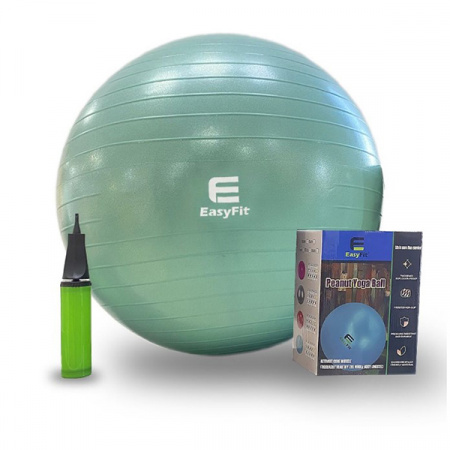 Фитбол EasyFit с системой антивзрыв, насос в компл. 65см бирюзовый / 3444
