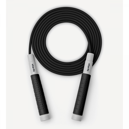Скакалка STARFIT RP-401 c силиконовыми ручками, 3 м, черный / 2558