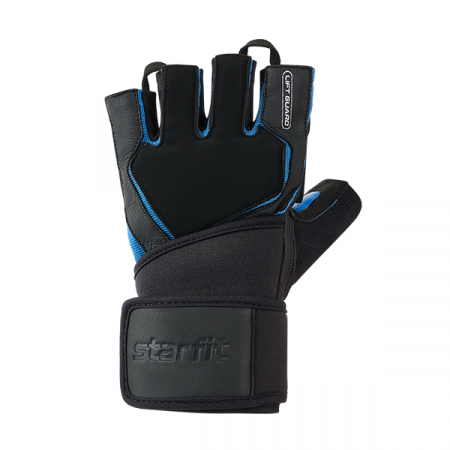 Перчатки для фитнеса STARFIT WG-201, черный/синий (XL) / 4446