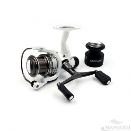 Катушка безынерц. Namazu White Fish WF3000, 4+1 подш.,метал.шпуля+запас.графит.шпуля / N-RWF3000