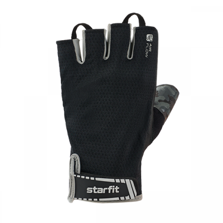 Перчатки для фитнеса STARFIT WG-203, черный/серый (L) / 4448