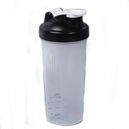 Бутылка/Шейкер SHAKER SHS-600 бело-чёрная, для спортивного питания 600ML / 735019